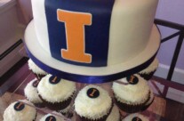 Illini Graduation Cake and Cupcakes