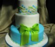 Blue and Green Wedding Cake