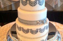 Grey Lace Wedding Cake