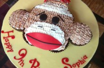 Sock Monkey Cupcakes Cake