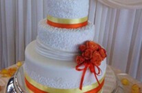 Orange Themed Wedding Cake