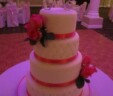 White & Pink Wedding Cake